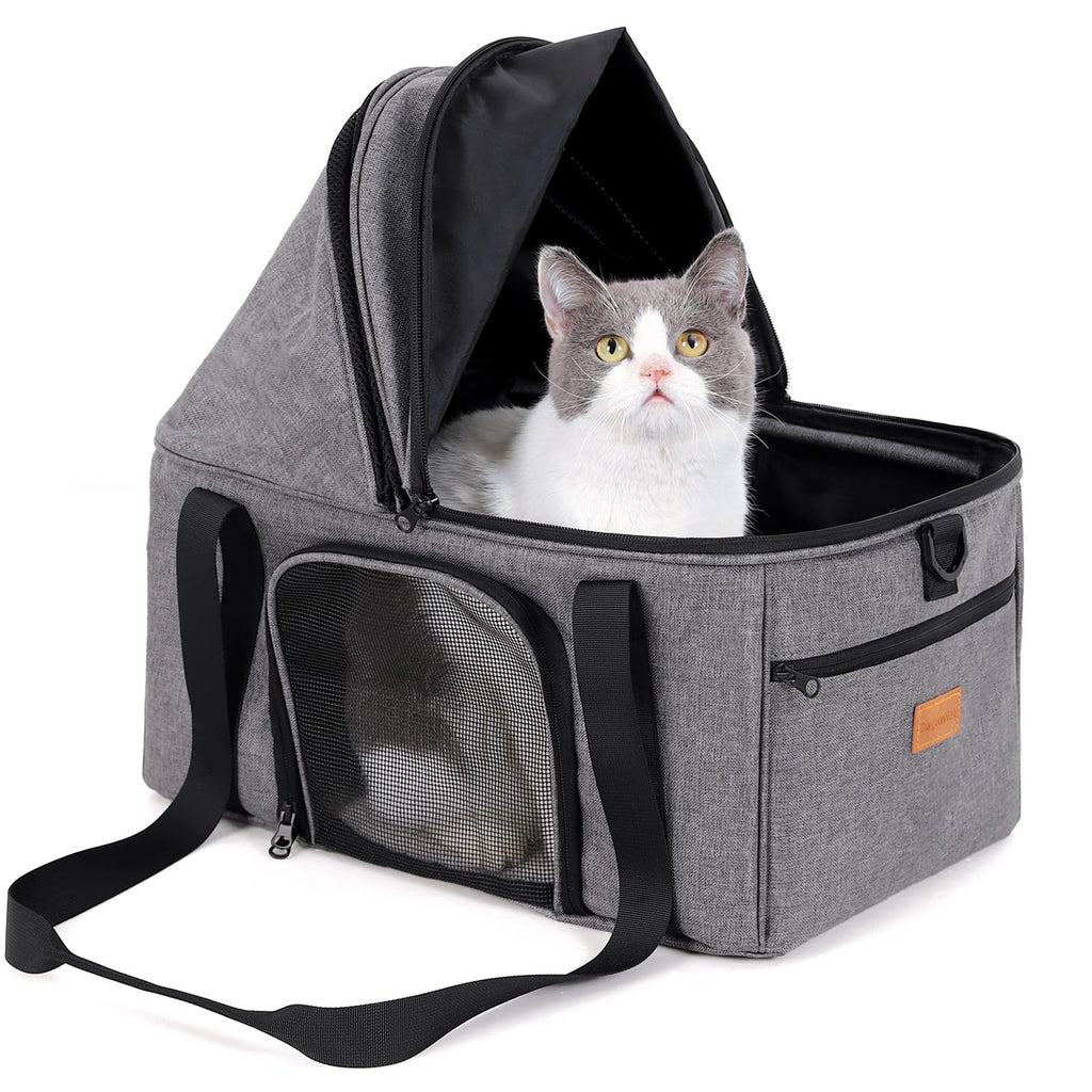 Top-Expandable Cat Carrier with Semi-Open Canopy R23003