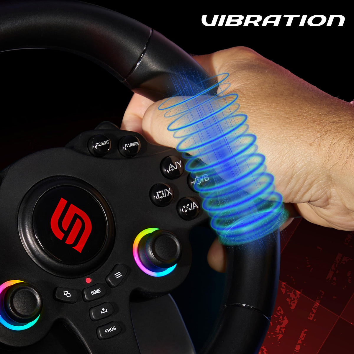 RGB Gaming Steering Wheel W48693