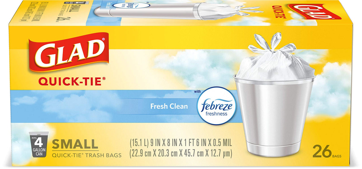 4 Gallon White Trash Bags, 26 Count (Pack of 6) P4487