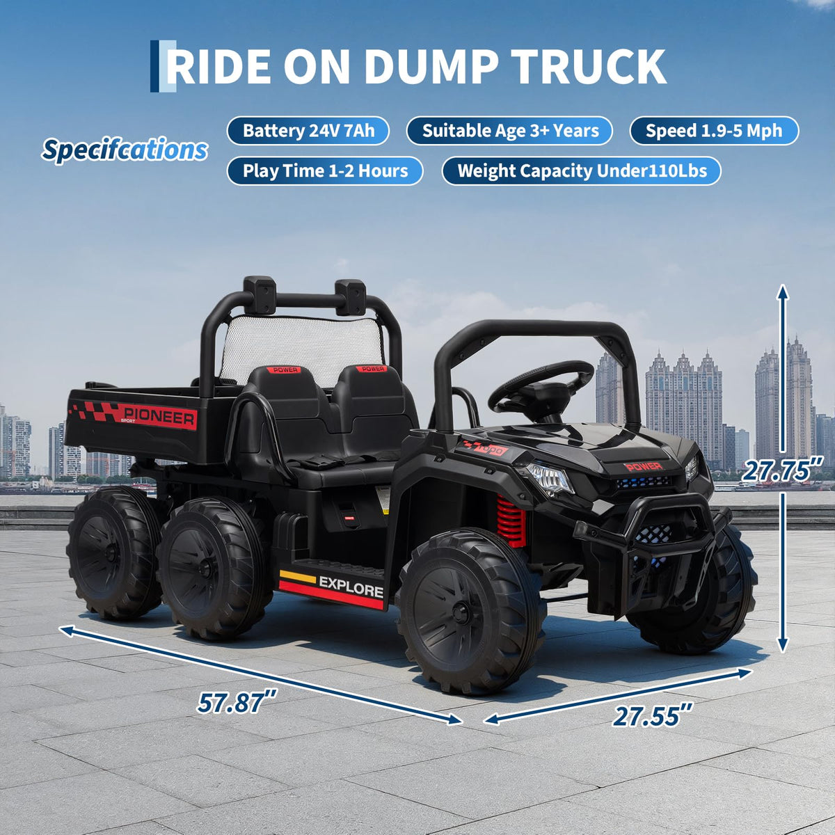 24V 2 Seater 4WD Ride on Dump Truck I403352