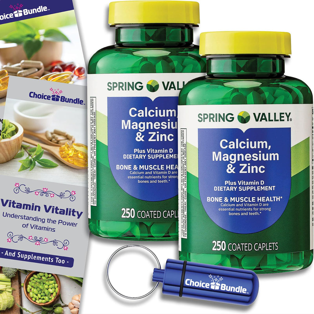 Calcium Magnesium Zinc Plus Vitamin D Caplets 250 Ct 2 pk D789