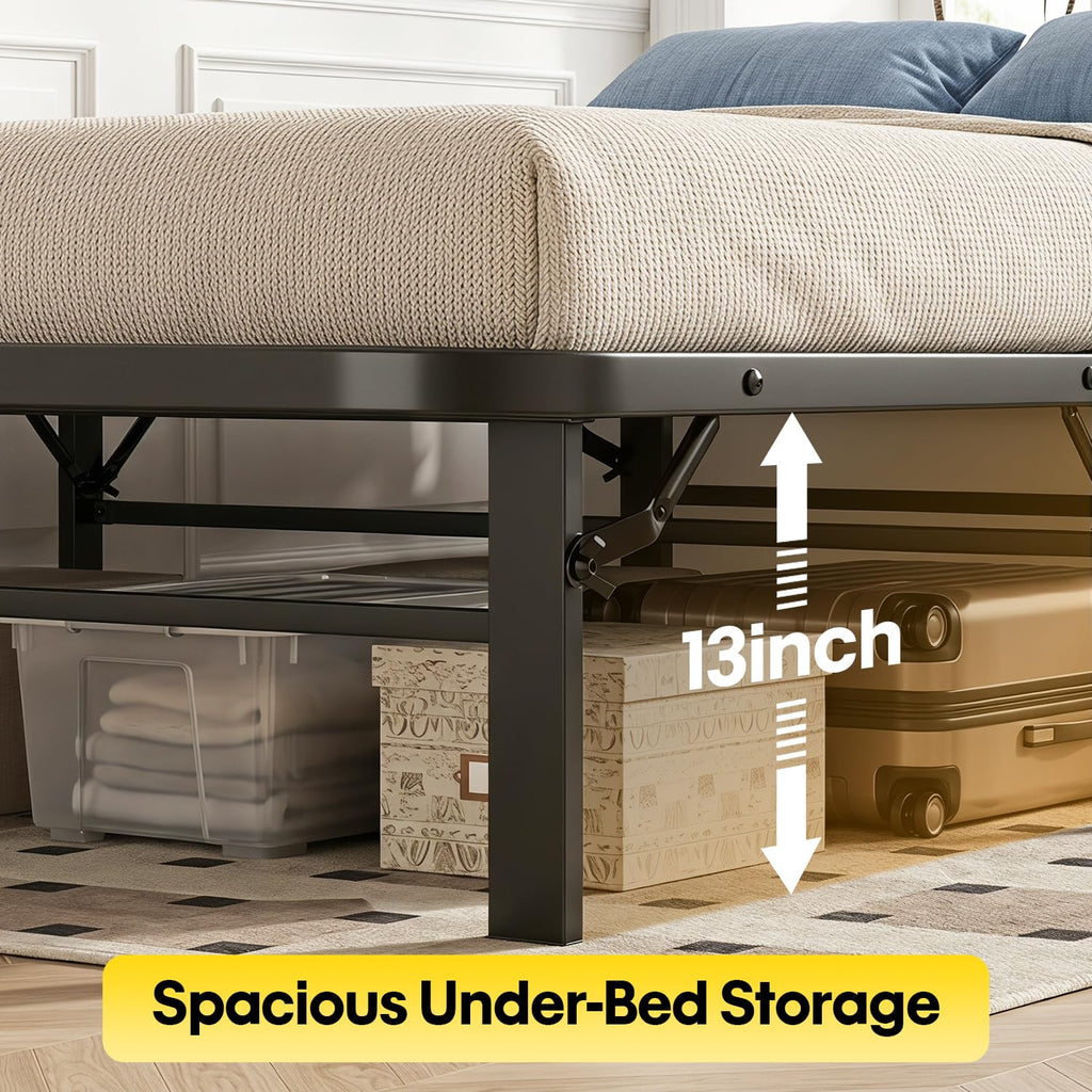 Twin Metal Bed Frame with 6 Legs U953805