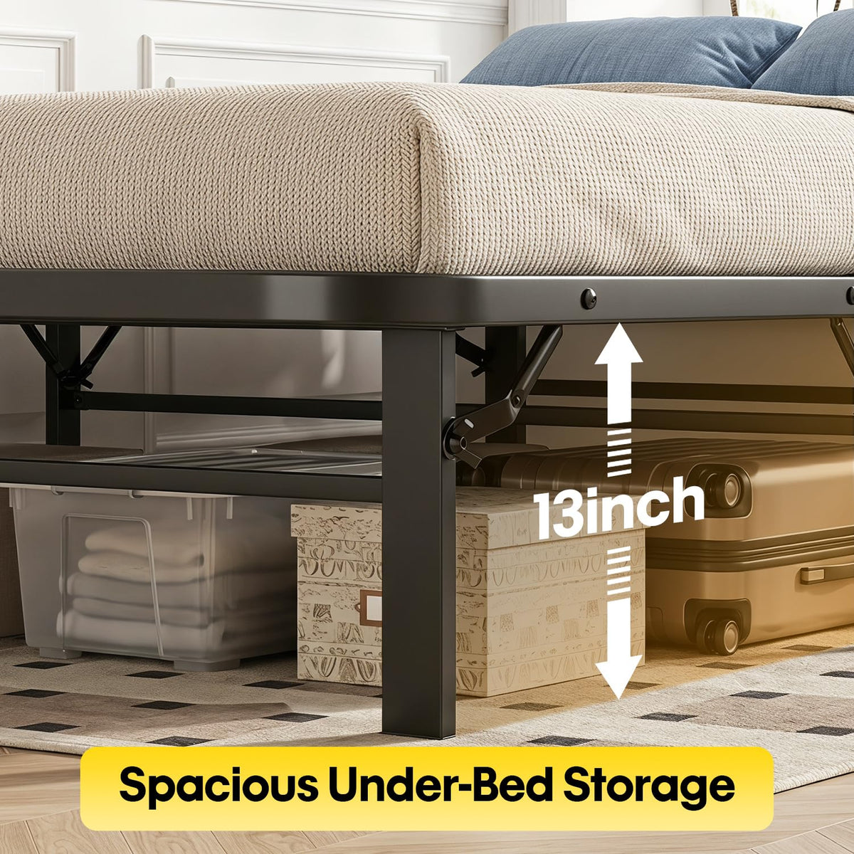 Twin Metal Bed Frame with 6 Legs U953805