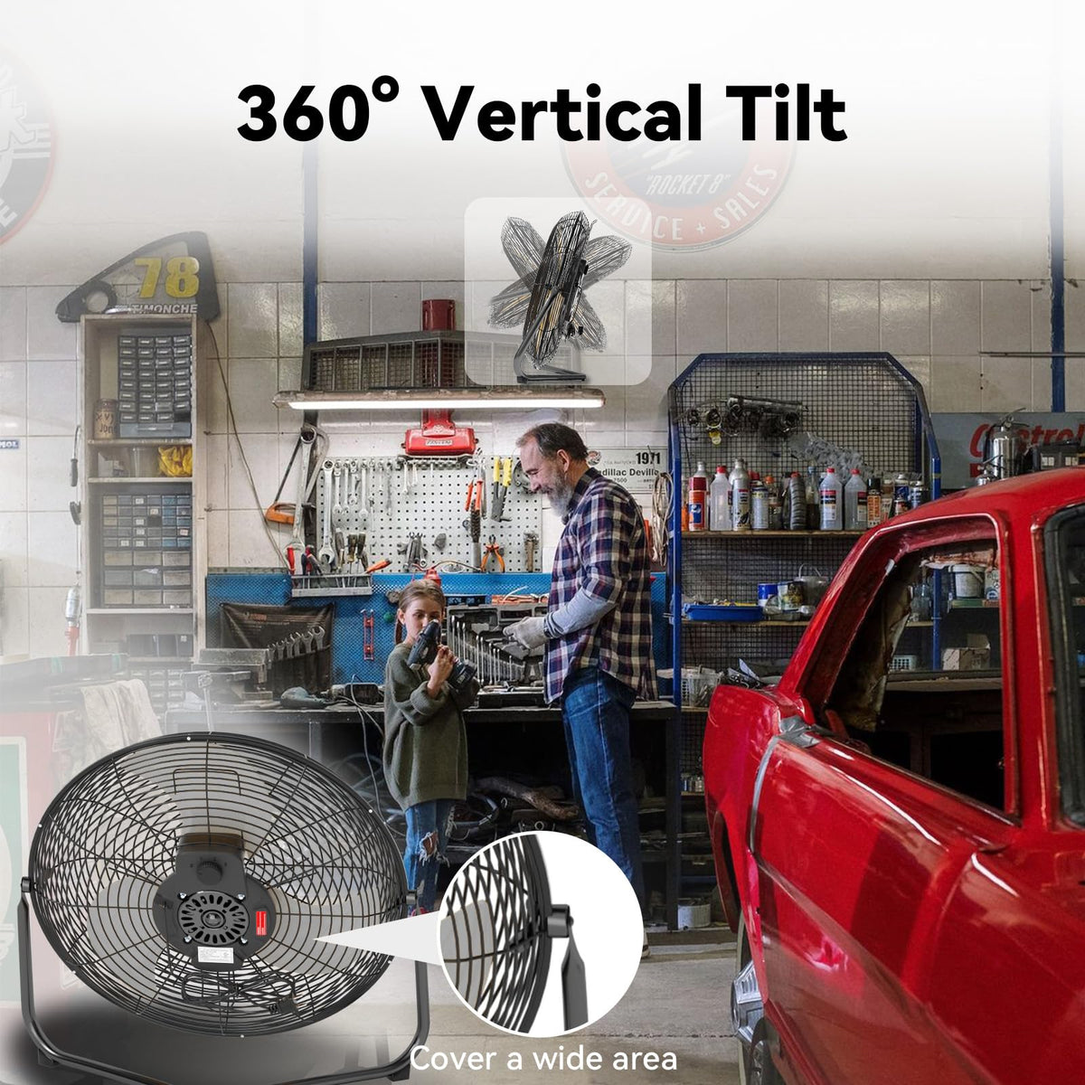 20 Inch 3 Speed 360-Degree Tilt High Velocity Floor Fan I9423