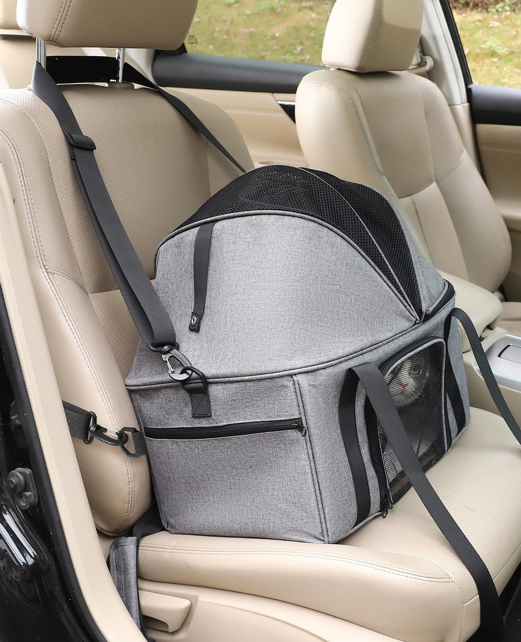 Top-Expandable Cat Carrier with Semi-Open Canopy R23003
