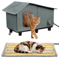 Heated Outdoor Cat House with Escape Door W200083