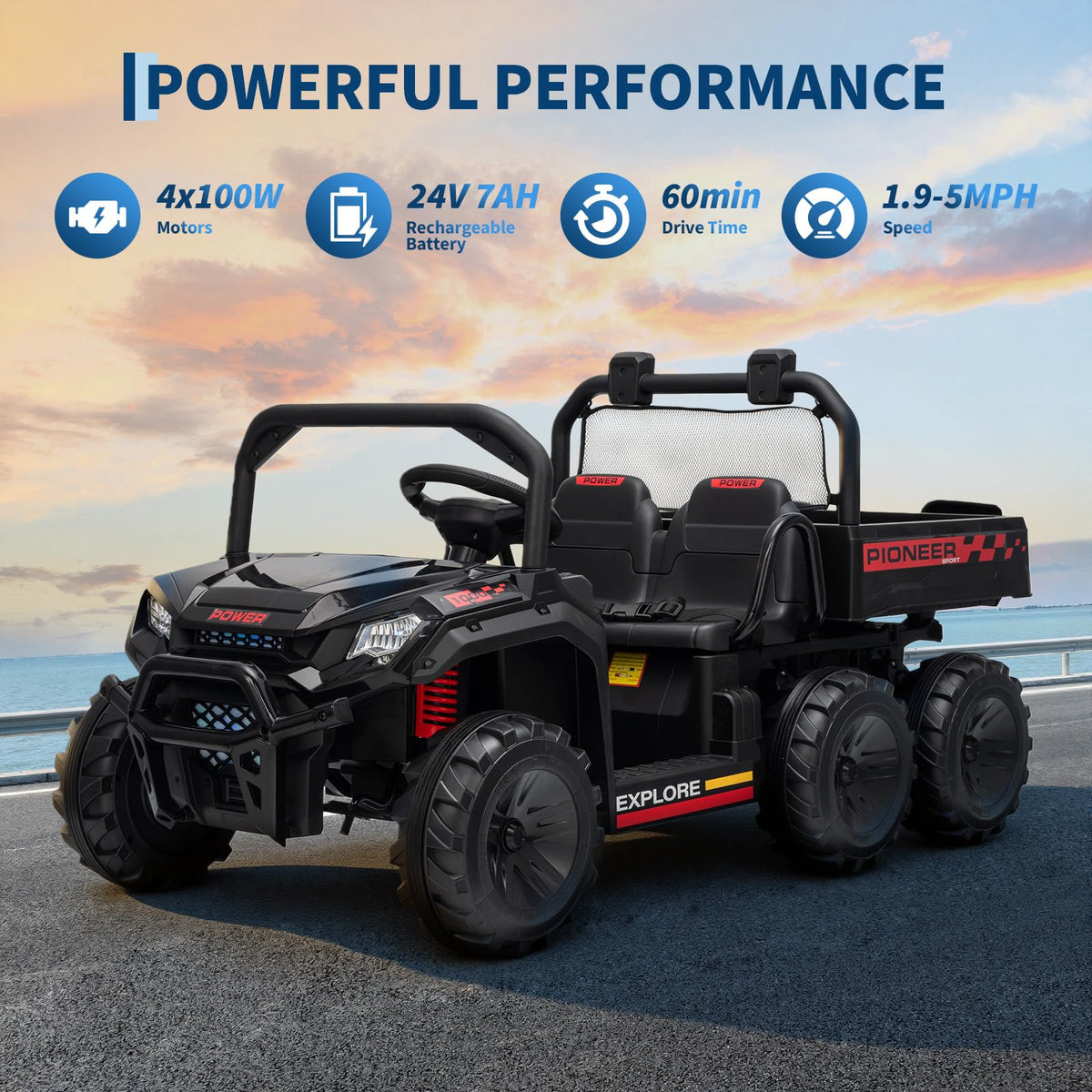 24V 2 Seater 4WD Ride on Dump Truck I403352