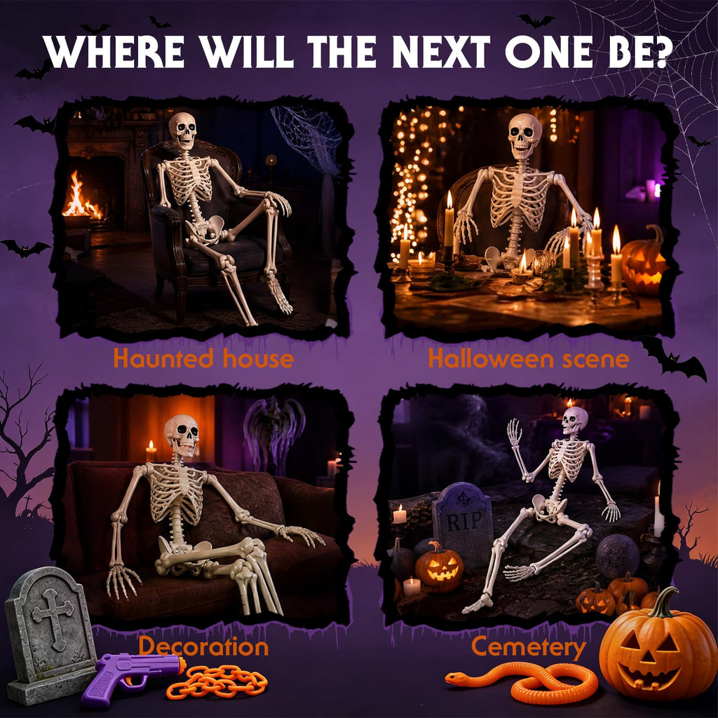 5.4FT Posable Life Size Skeleton (2PCS) X6448