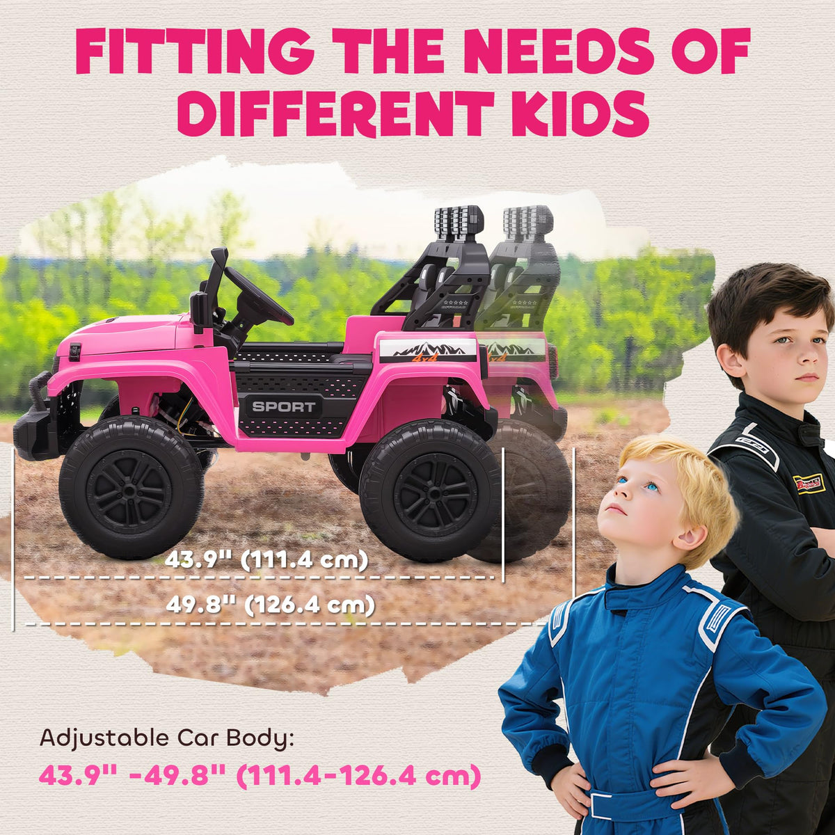 24V 2-Seater Kids Ride on Truck Car Pink O370