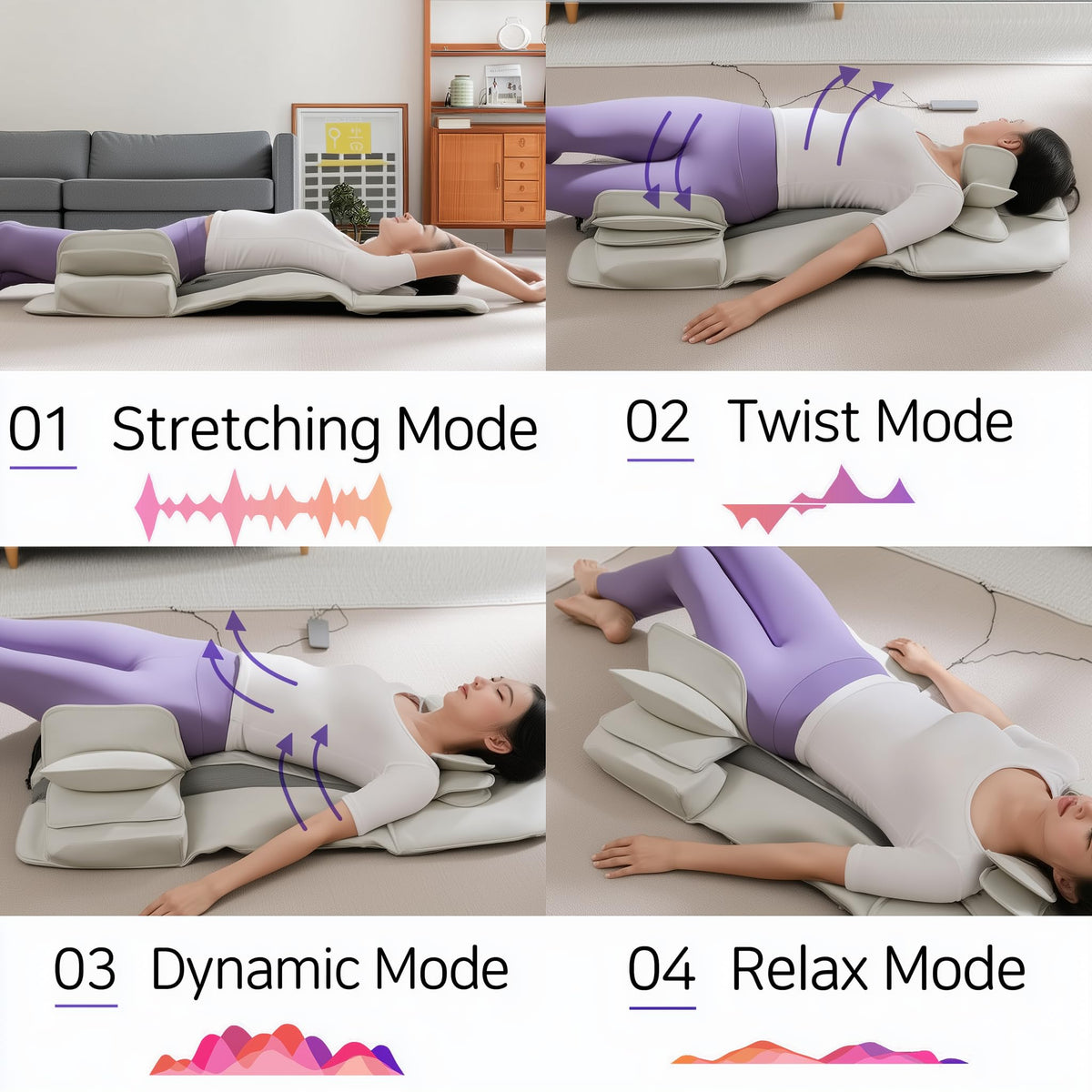 Full Body Stretching Massage Mat, 26 Air Cells, 7 Modes H389744