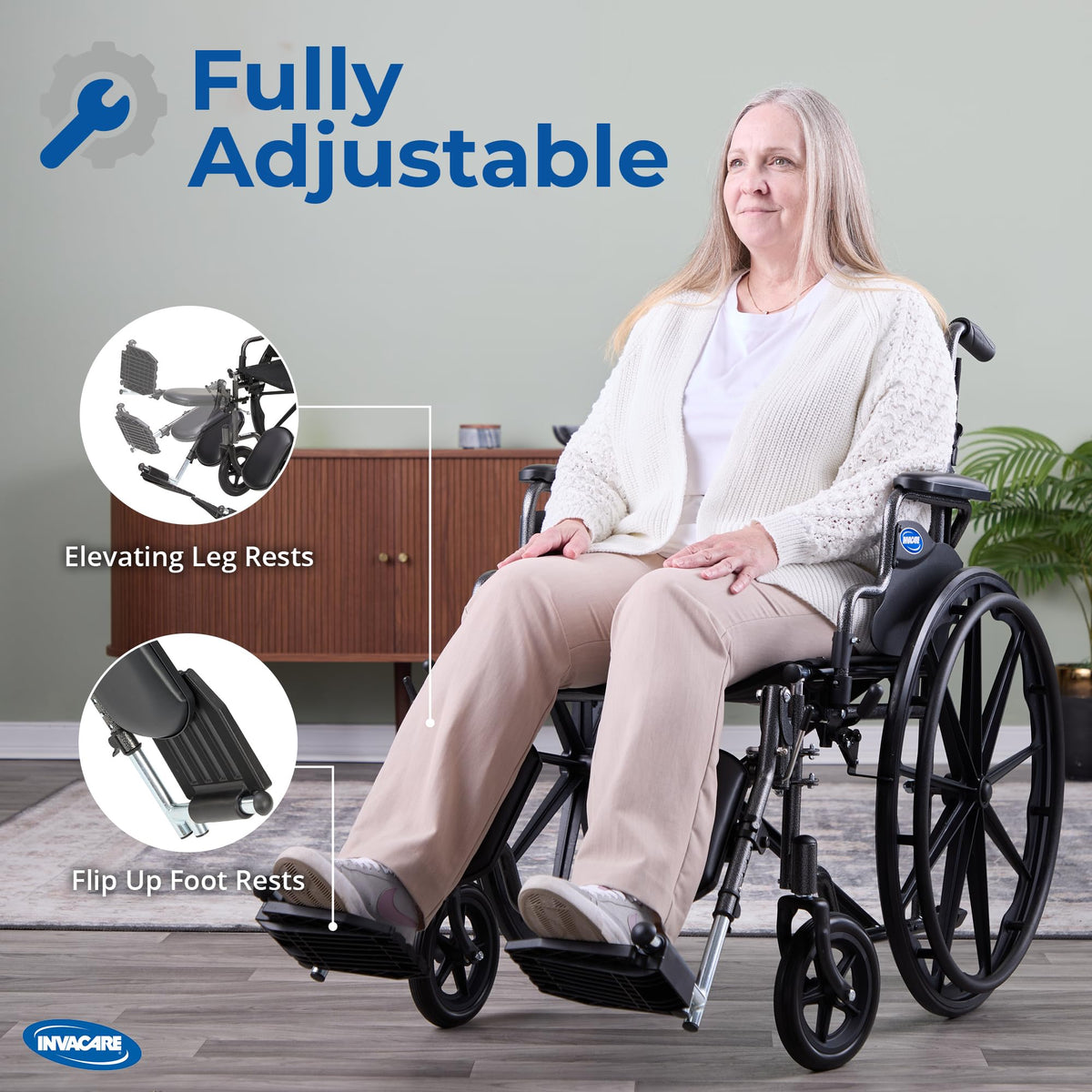 Compact Folding Manual Wheelchair with Swing-Away Footrests H630