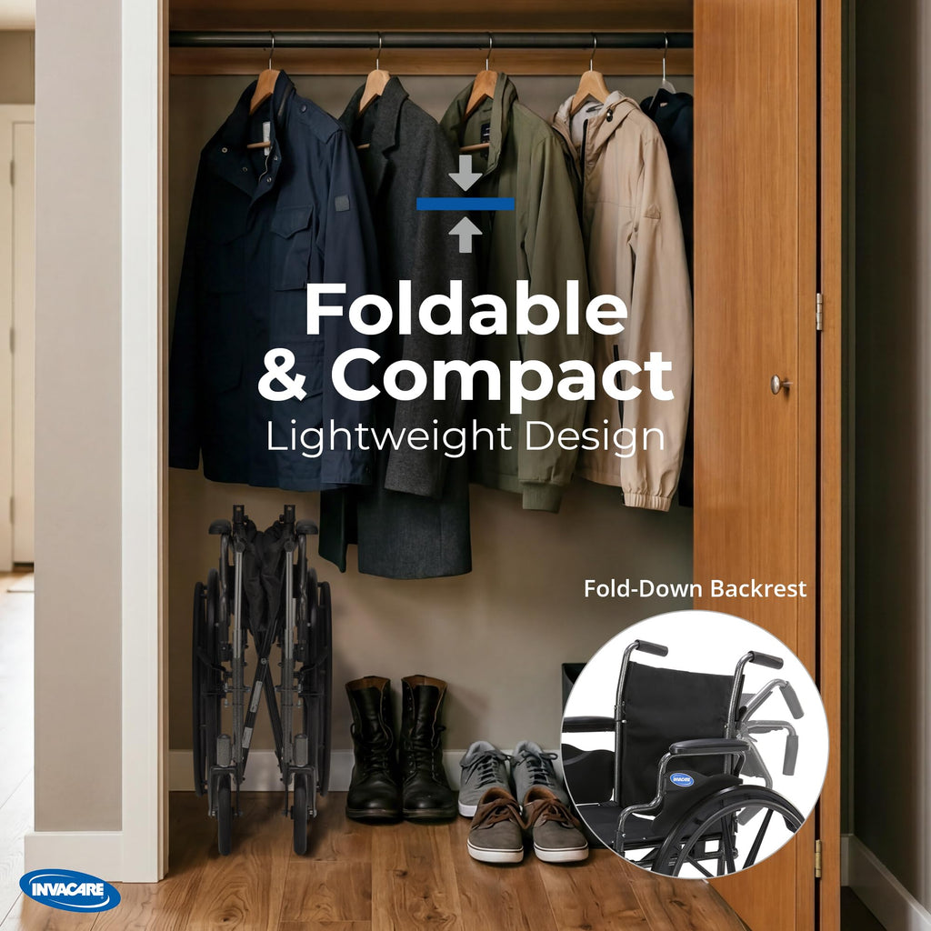 Compact Folding Manual Wheelchair with Swing-Away Footrests H630