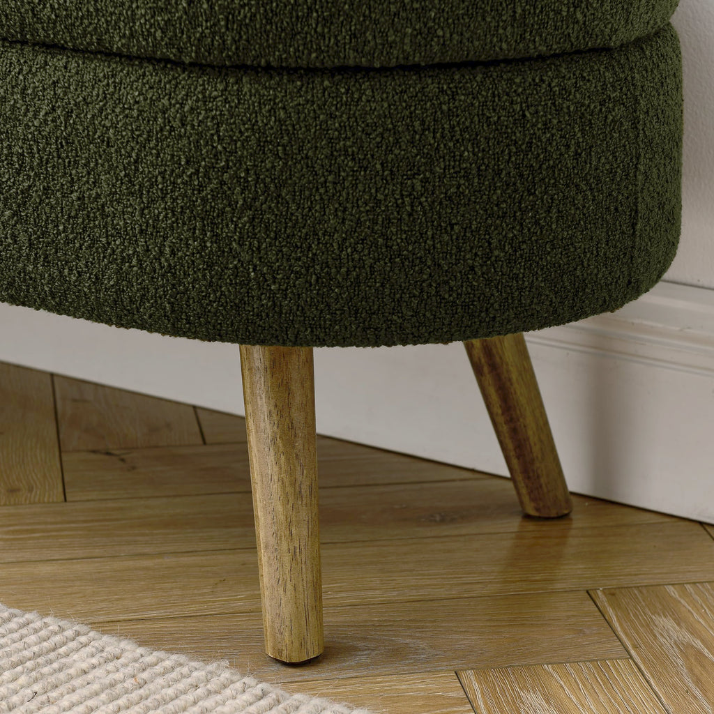 Oval Storage Bench with Rubber Wood Legs P7129