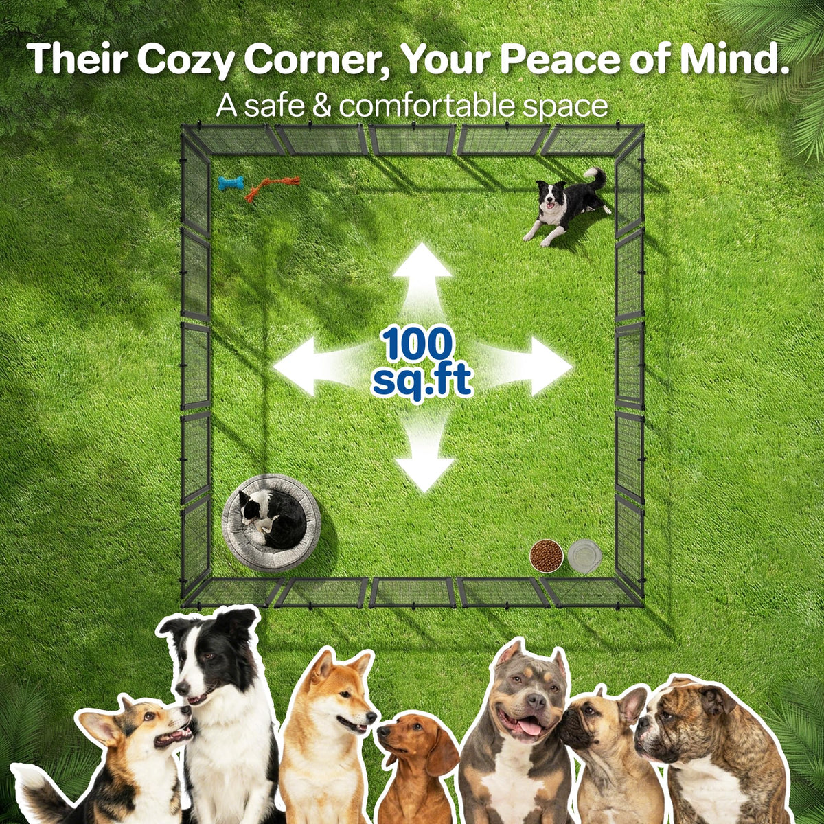 10x10 ft Heavy Duty Outdoor Dog Kennel R354251