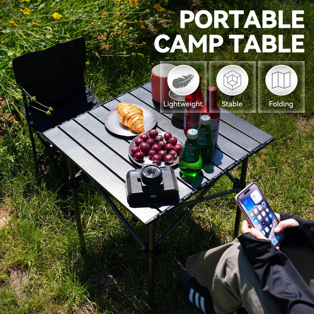 Portable Folding Aluminum Camping Table with Carry Bag S30328