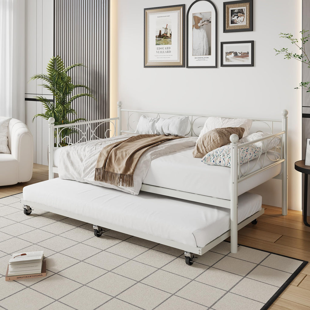 White Twin Daybed with Trundle S3933