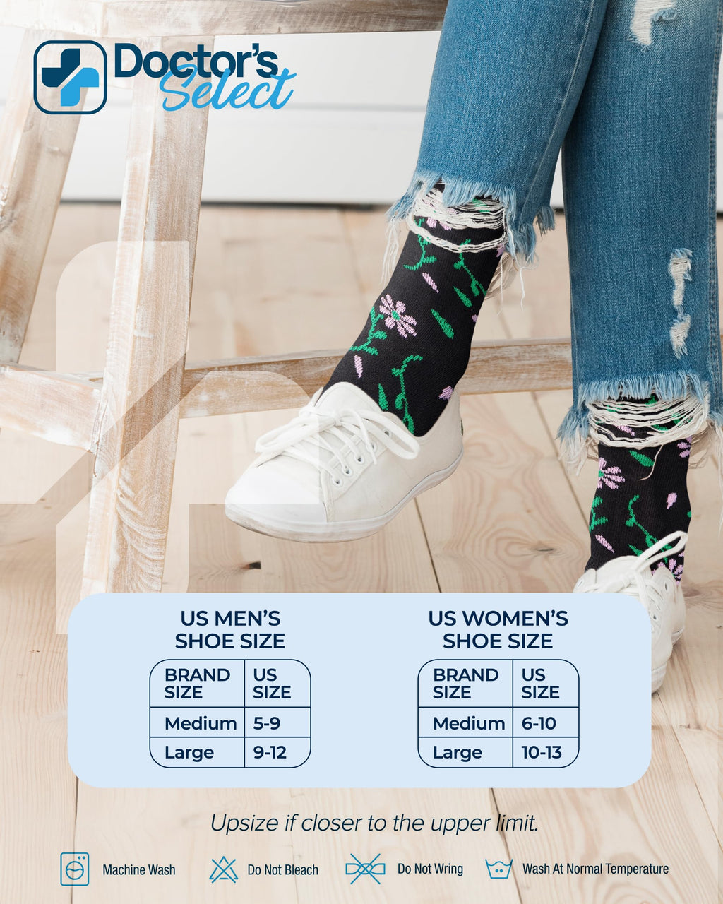 Moisture-Wicking Diabetic Socks 6 Pairs R4219