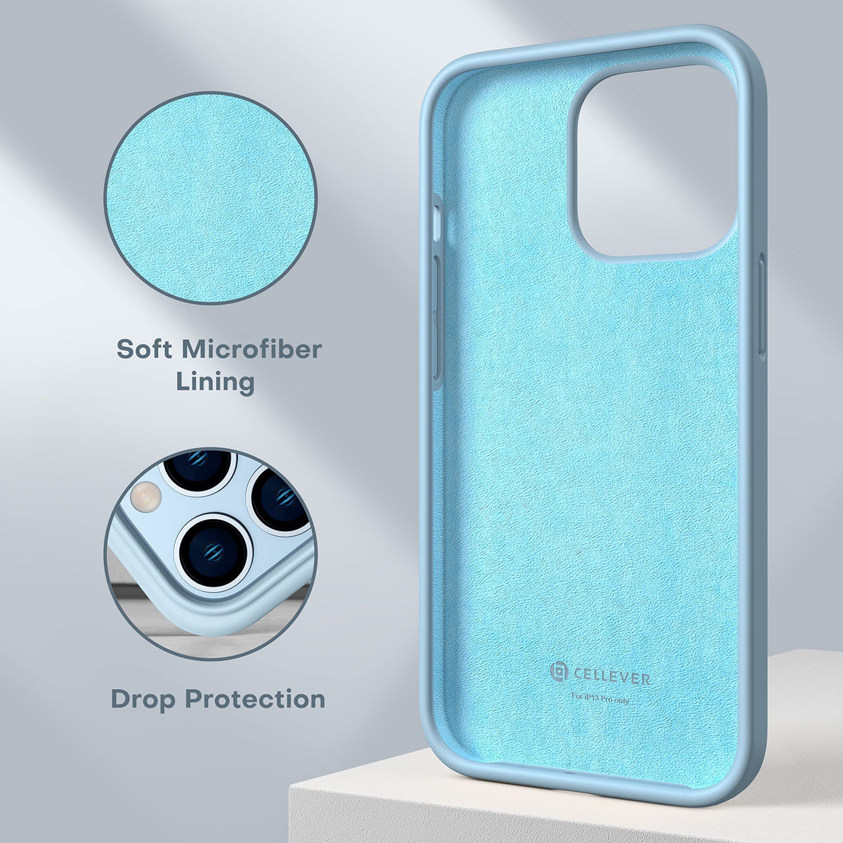 Light Blue Silicone Case with Glass Screen Protectors Q23821