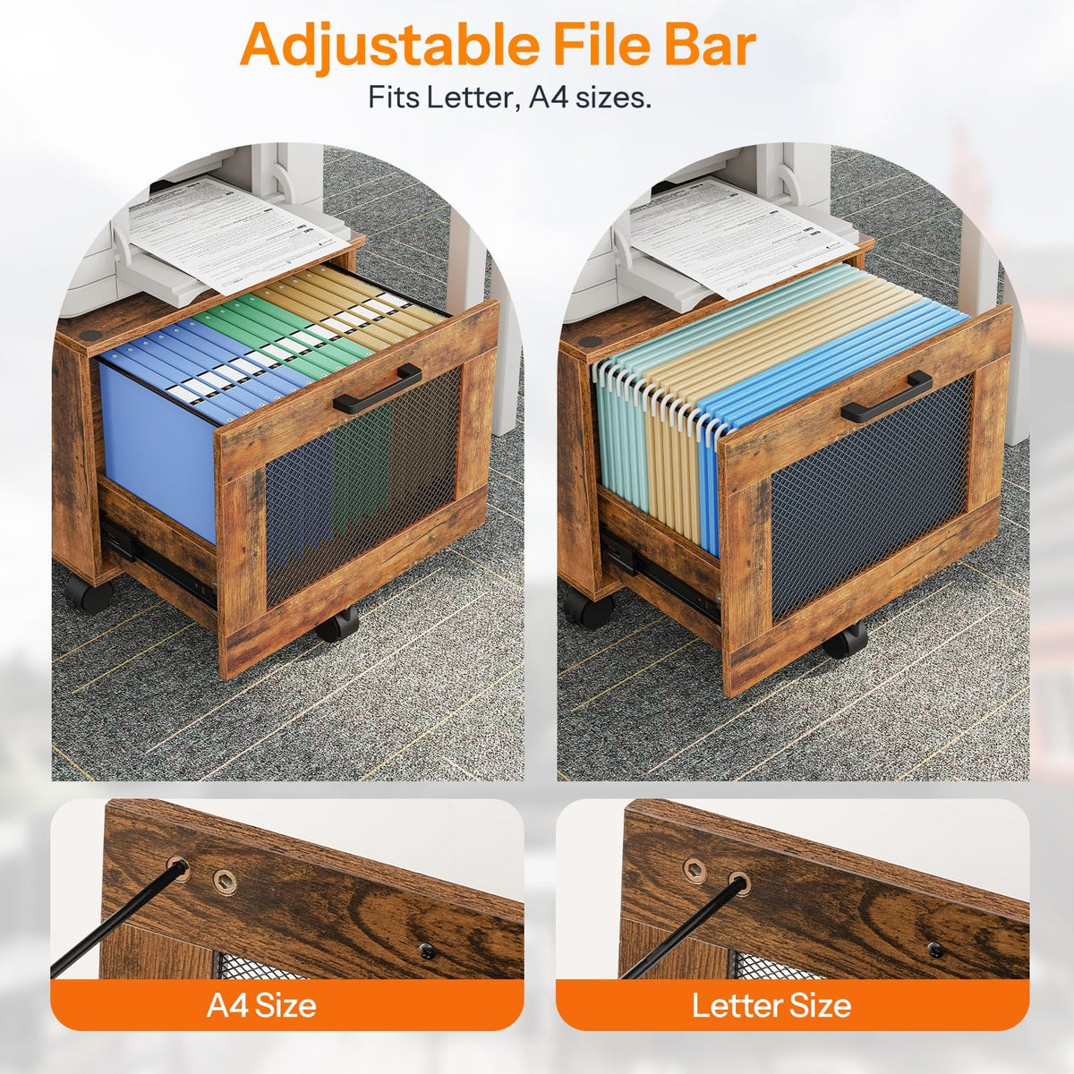 Rolling File Cabinet with Drawer A256