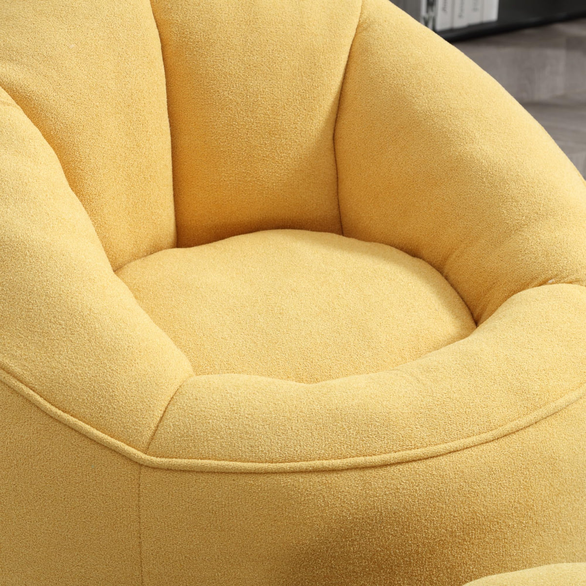 Upholstered Bean Bag Sofa Chair with Ottoman O3370