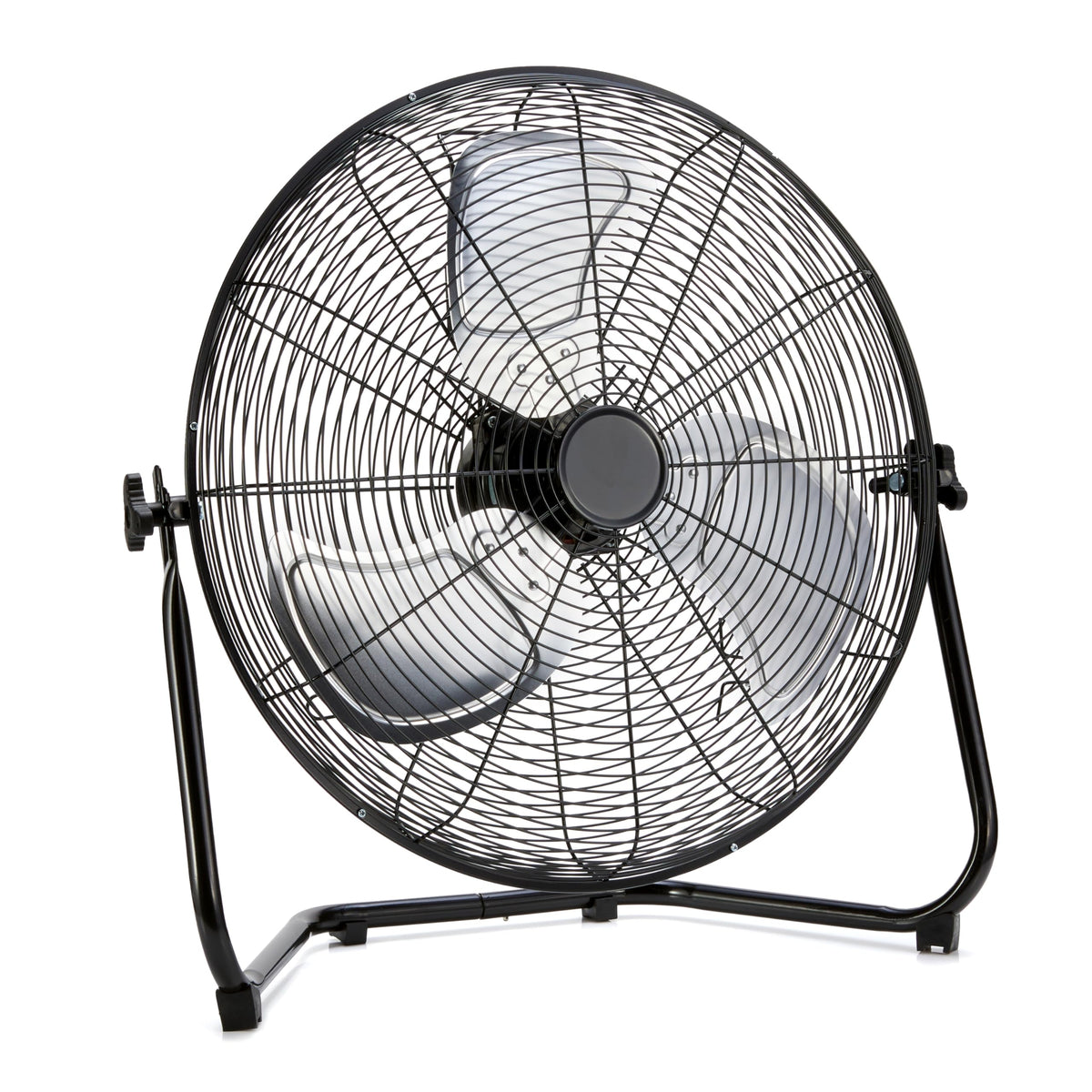 20" High Velocity Industrial Floor Fan with 3 Speeds, Metal Housing, Black F8959