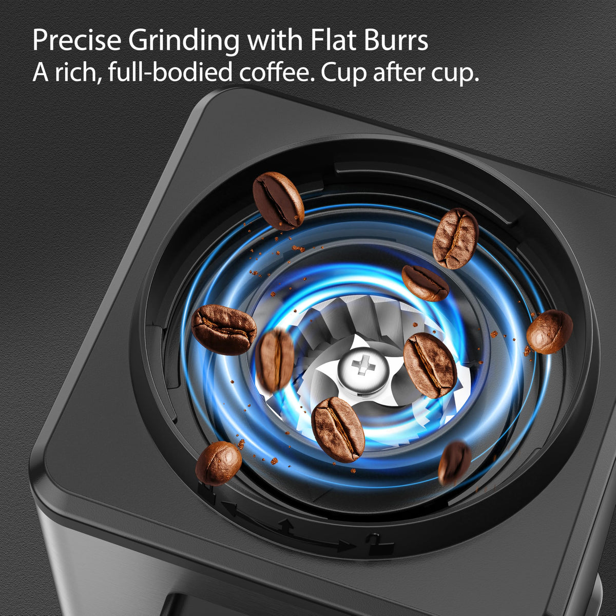 Electric Coffee Grinder with 25 Grinding Settings and 60-Second Timer S538
