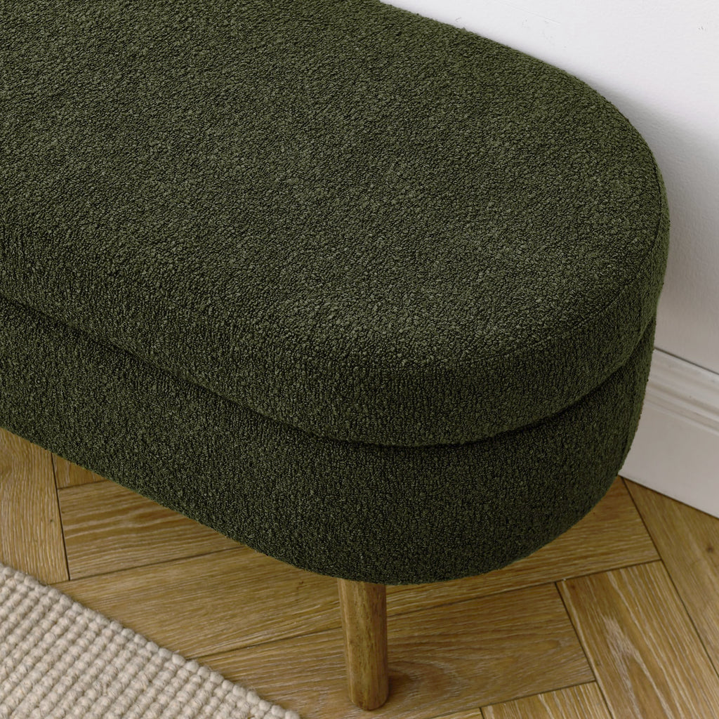 Oval Storage Bench with Rubber Wood Legs P7129