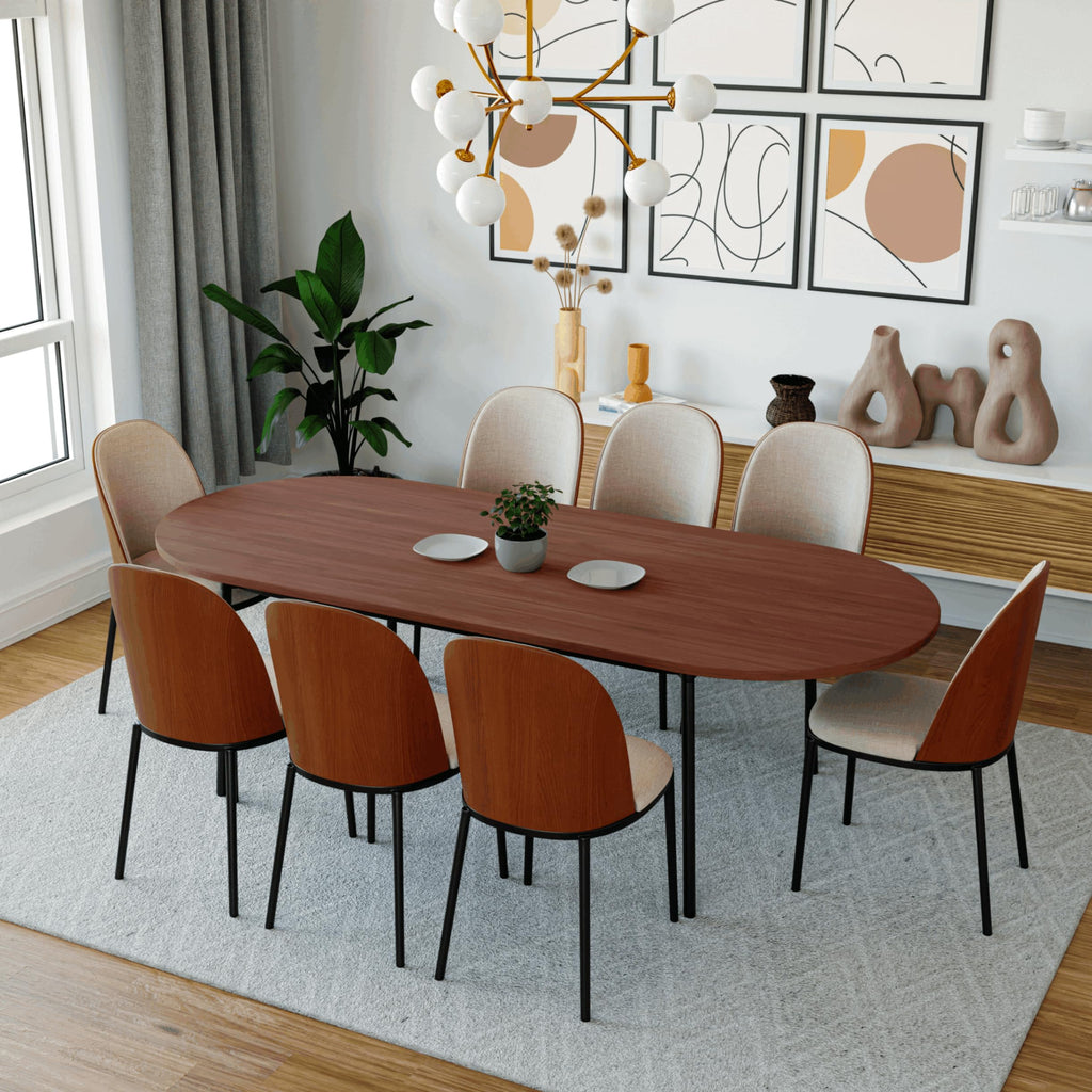 9-Piece Dining Set with 8 Chairs and Oval Table D4851