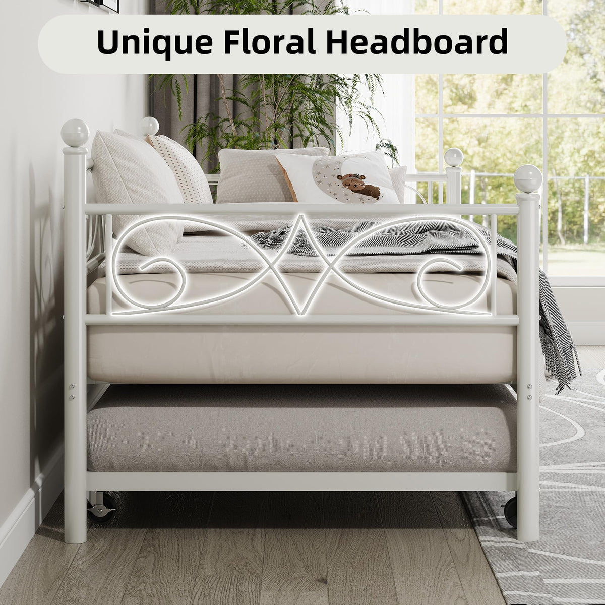 White Twin Daybed with Trundle S3933