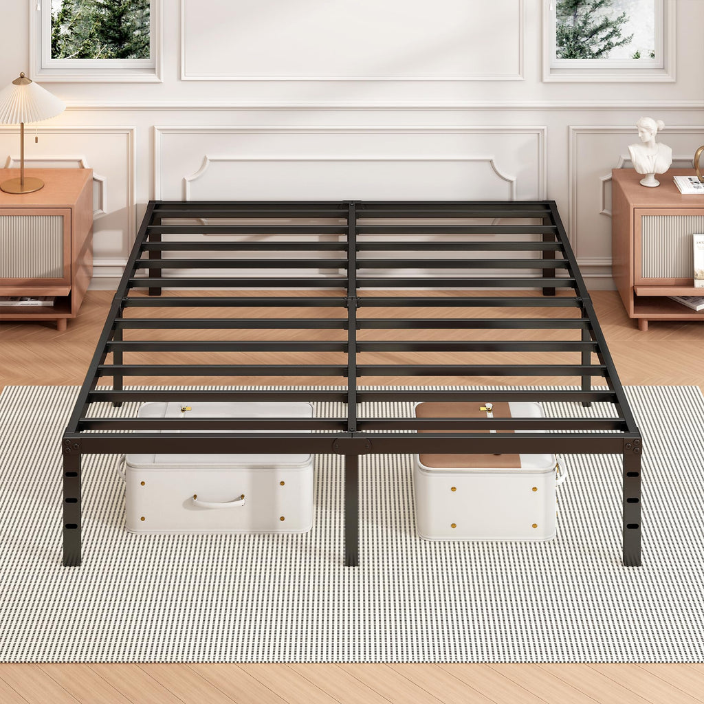 18 Inch Full Bed Frame with Under Bed Storage, Black K523628