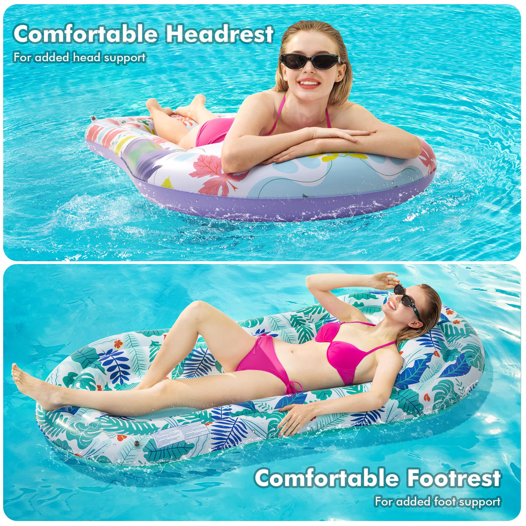 2 Pack Inflatable Pool Floats Lounger B7869