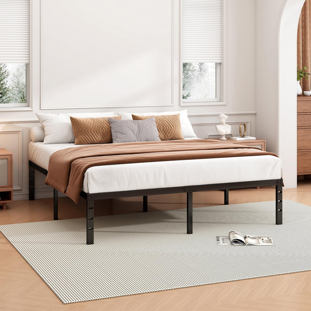 18 Inch Full Bed Frame with Under Bed Storage, Black K523628